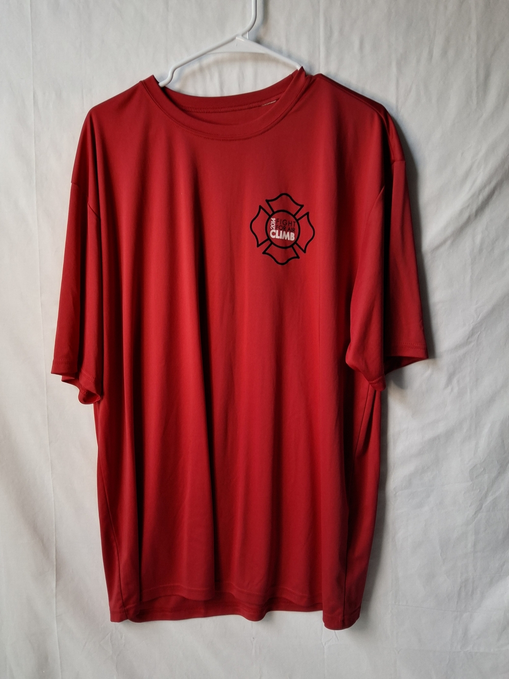 Metro Dade Red Crewneck Short Sleeve Tee with Firefighter Emblem